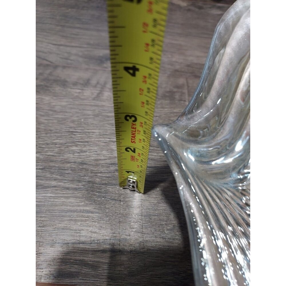 Bowl Akcam Gold Leaf Turkish Glass Holiday 13" x 12" x 3" Clear Silver Back - Picture 10 of 13